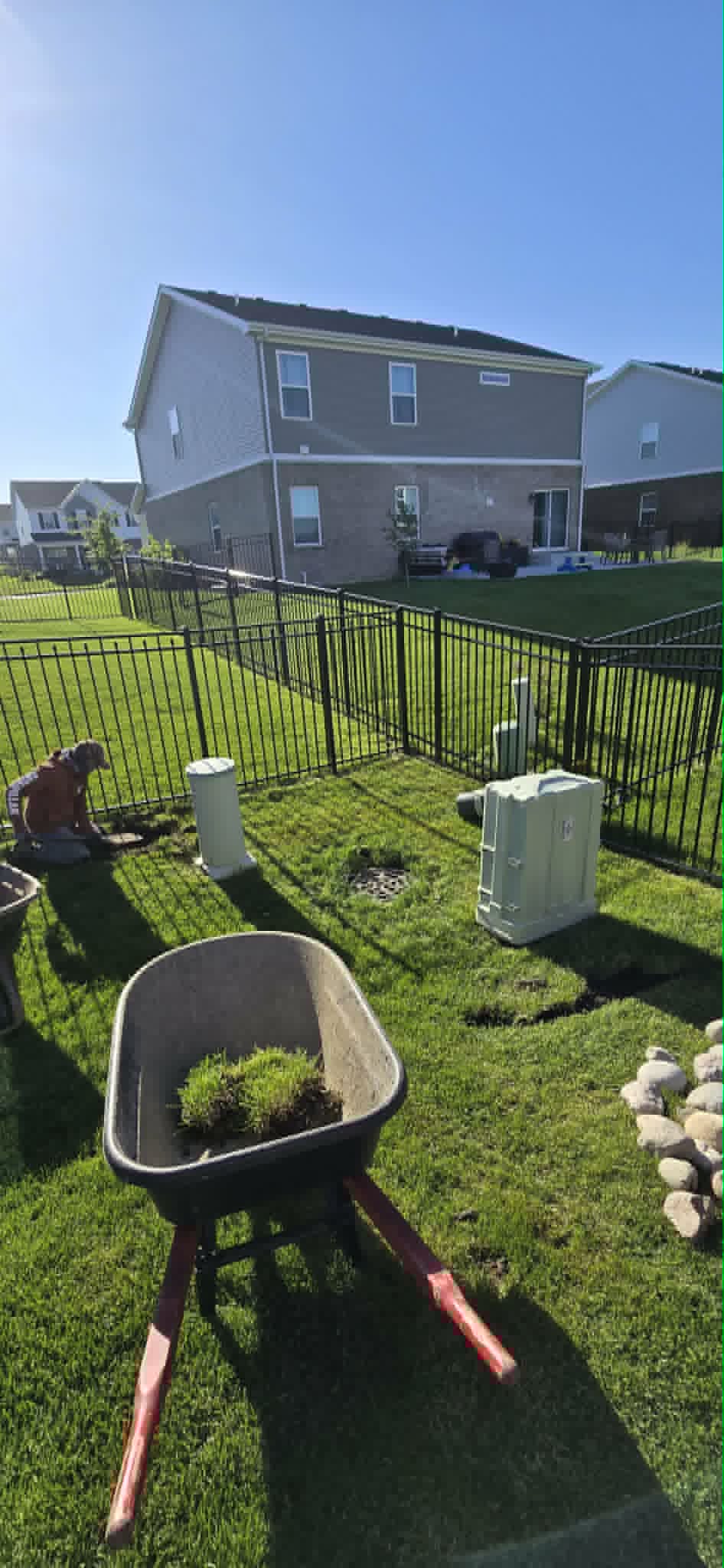 Standing water before French drain