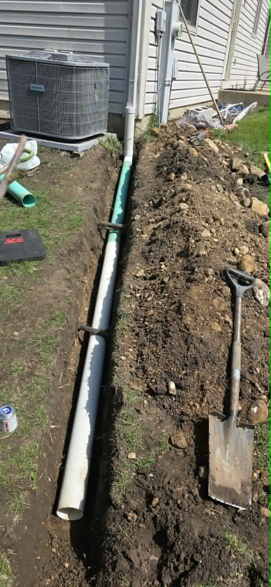Drain pipe going in