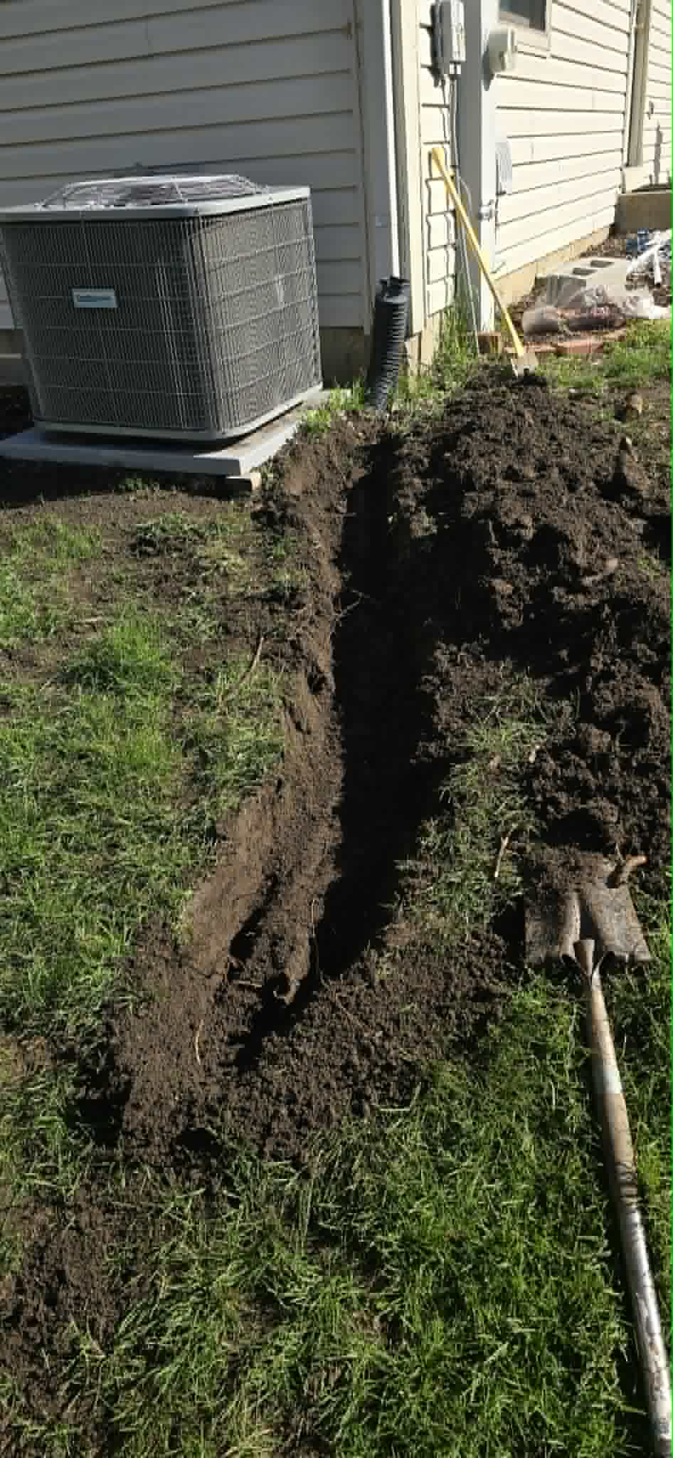 French drain project in progress