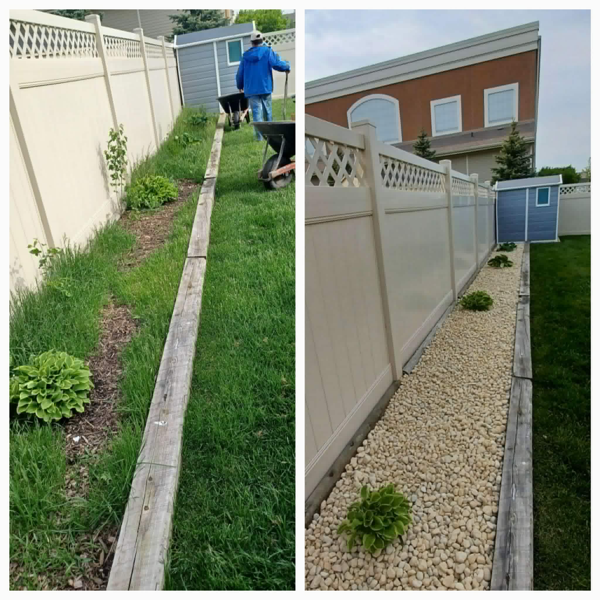 Fence side cleanup